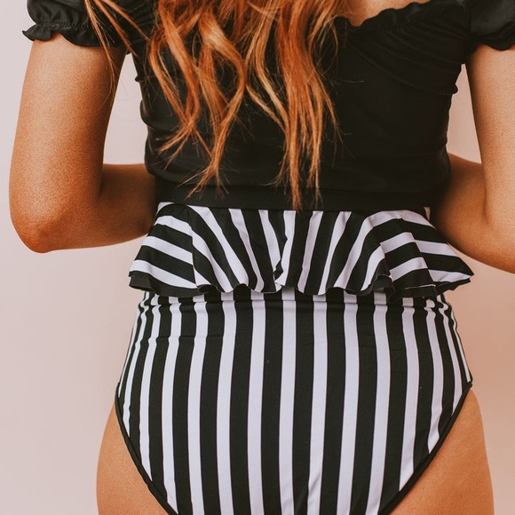 New never worn retro high waisted reversible bikini swimsuit bottoms - Picture 5 of 13